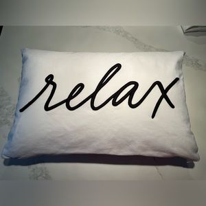 Charter club “relax” embroidered pillow. Rectangular pillow looks great anywhere